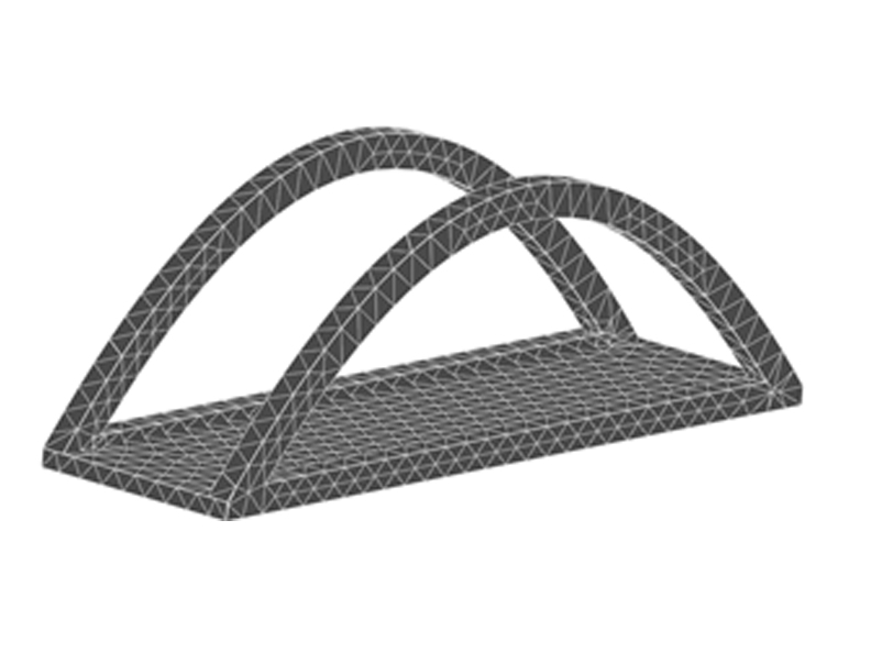 Abbildung 1: FE-Modell der Brückenstruktur bestehend aus über 3000 Elementen