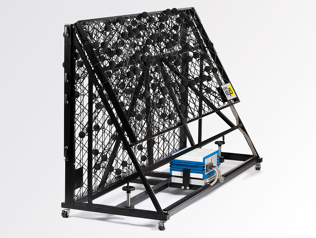 Acoustic Camera microphone array Evo folded with datarecorder
