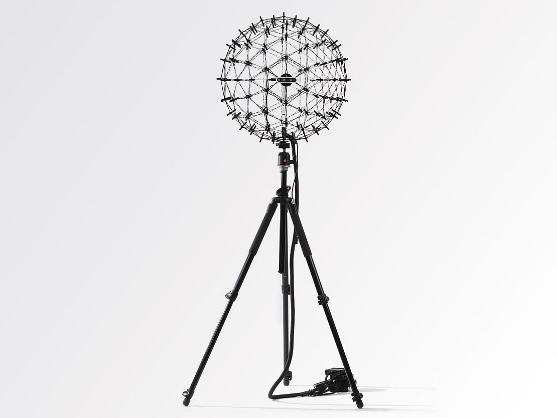 Acoustic Camera, microphone array Sphere120 for 3D measurement on a tripod