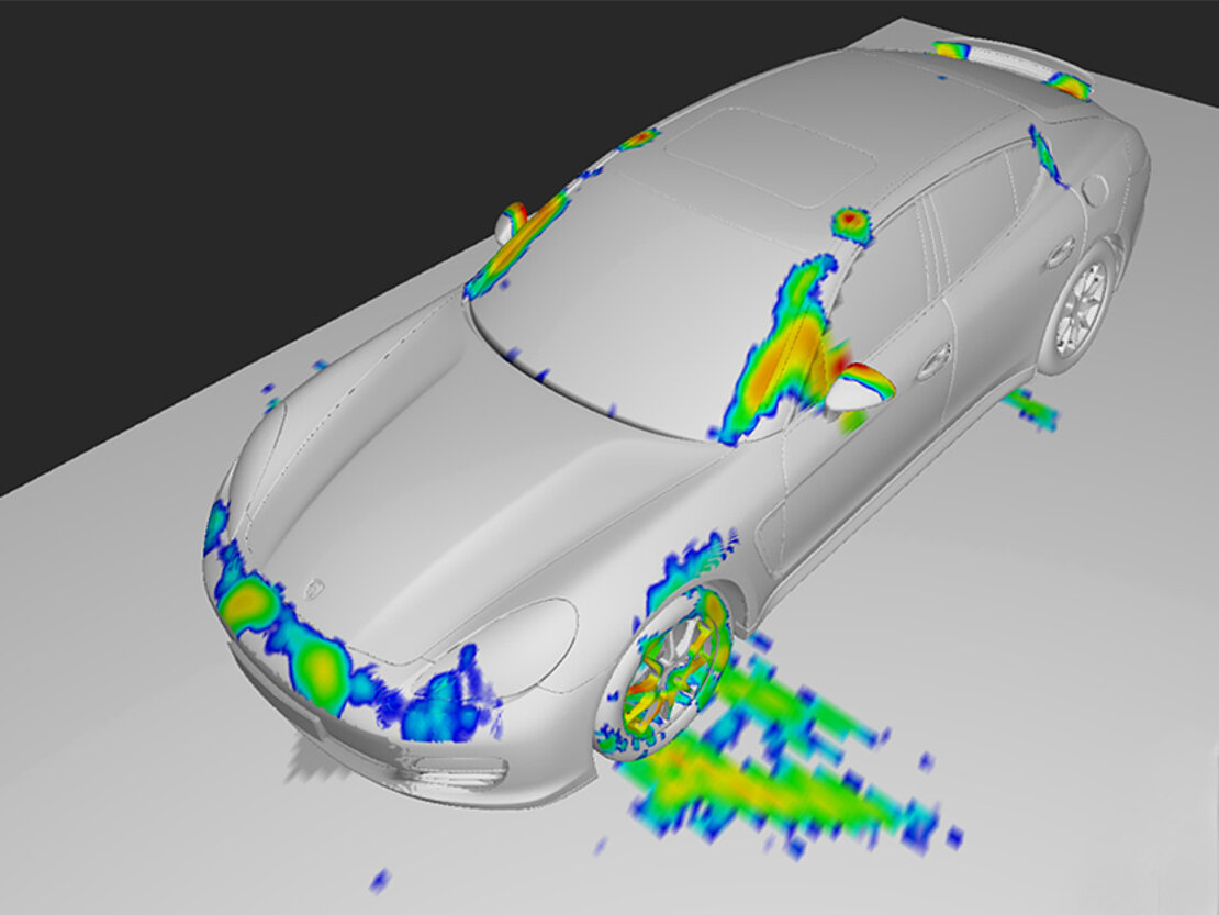 Result of a wind tunnel measurement with 3D Beamforming
