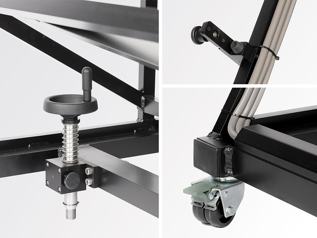 Frame details and transport wheels of beamforming microphone array evo ac pro