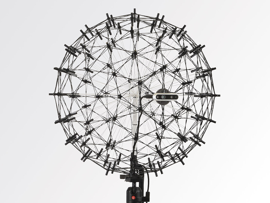 Acoustic camera, microphone array Sphere120 for 3D measurement, right side