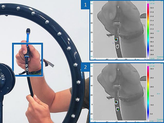 Akustische Messung eines Druckluftschlauchs mit dem Ring Array leakage-schlauch-ring-array