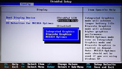 Abb. 2: Graphics Device "Discrete Graphics" Graphics device in BIOS