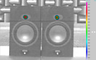 Medium resolution, 250 pixels, of the acoustic map, Lp=68.6 dB