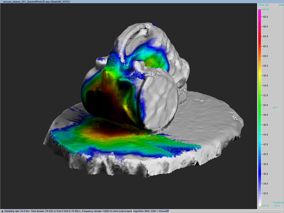 Acoustic photo 3d of a vacuum cleaner
