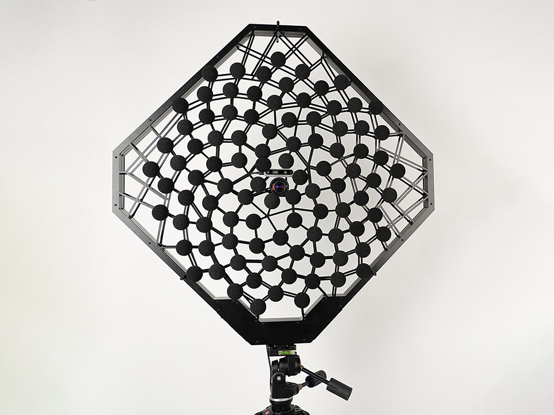 acoustic camera array fibonacci with wind protection
