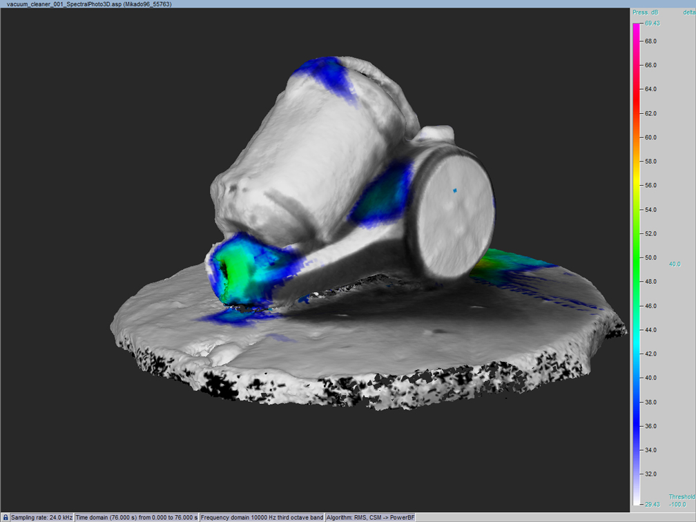 Acoustic map with source at the air inlet