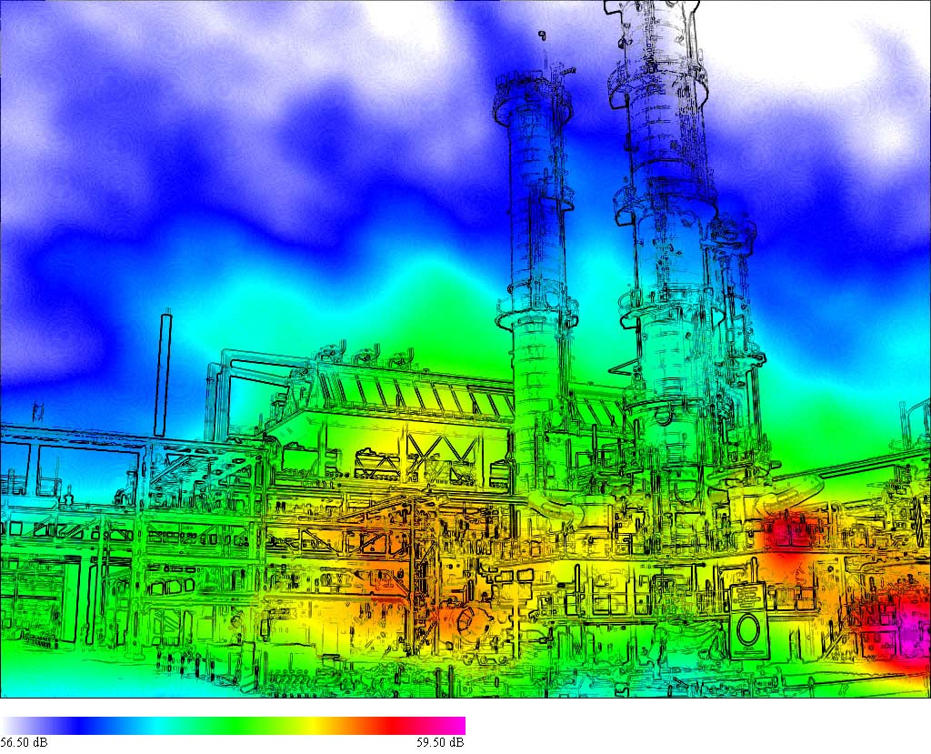 Acoustic photo of an industrial plant