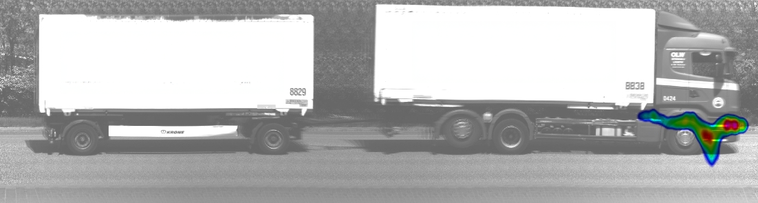Schallquellen am gesamten LKW bei 5 kHz