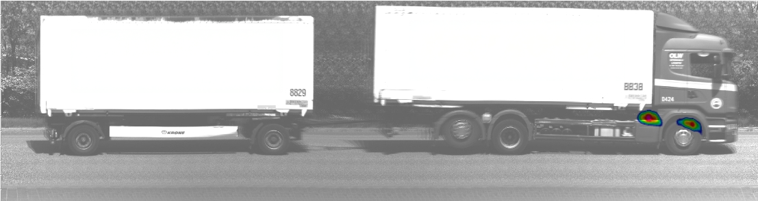 Schallquellen am gesamten LKW bei 8 kHz
