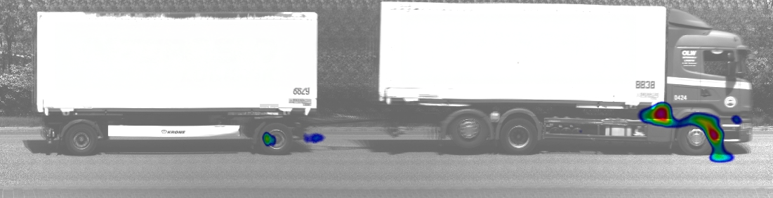 Schallquellen am gesamten LKW bei 10 kHz