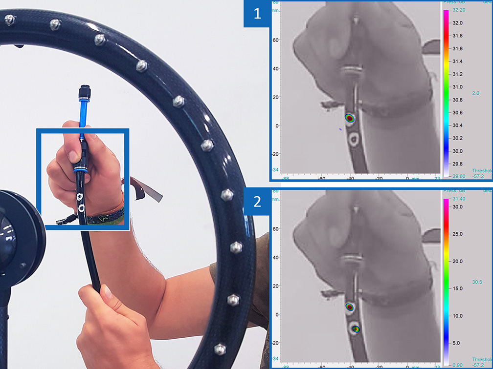 Leakage detection on a hose with Acoustic Camera