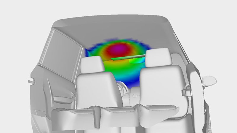 Noise source located above the driver seat