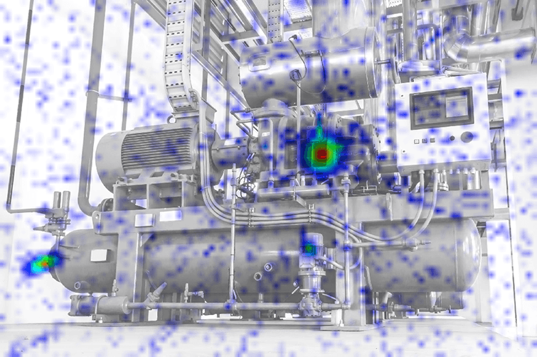 Figure 3: Acoustic photo with HDR, 60 dB dynamic, <br />1 px/3 cm resolution, original 1 px/0,6 cm