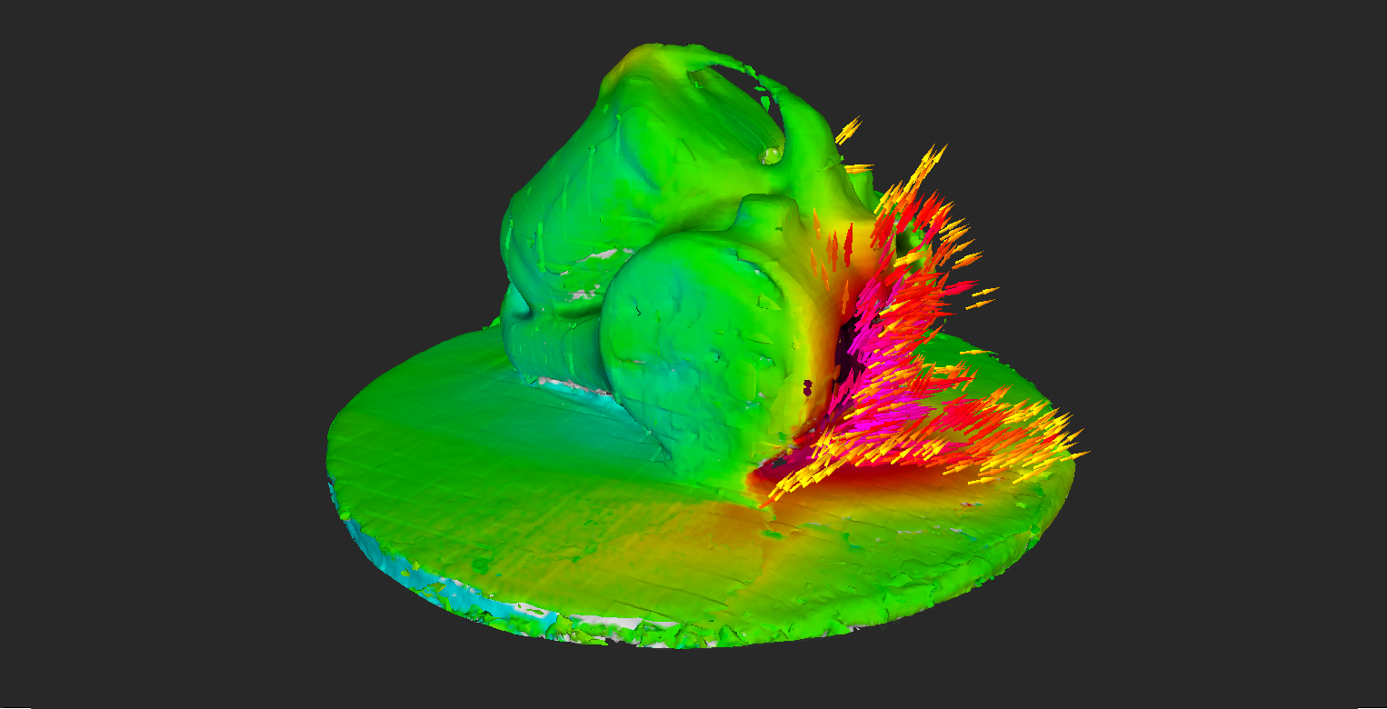 Fig. 5: Strong sound source with directivity arrows at 45 dB absolute source dynamic 