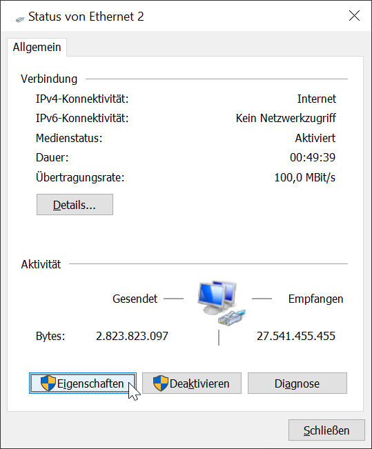 Abb. 4: Netzwerkstatus