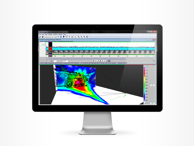 Acoustic movie of a tractor in NoiseImage