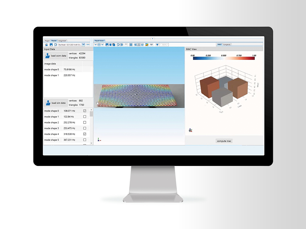 Vergleich zwischen FEA Modal und WaveCam Ergebnissen mit der Software WaveSim 